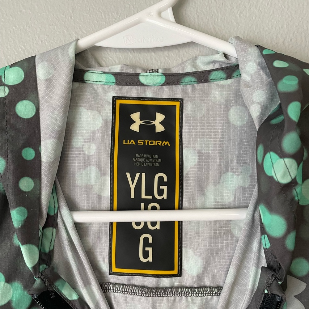 Under Armour Youth Girls' UA Storm Rain Jacket Polka Dots L - Picture 3 of 3
